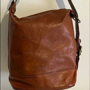 I Medici brown distressed leather shoulder bag